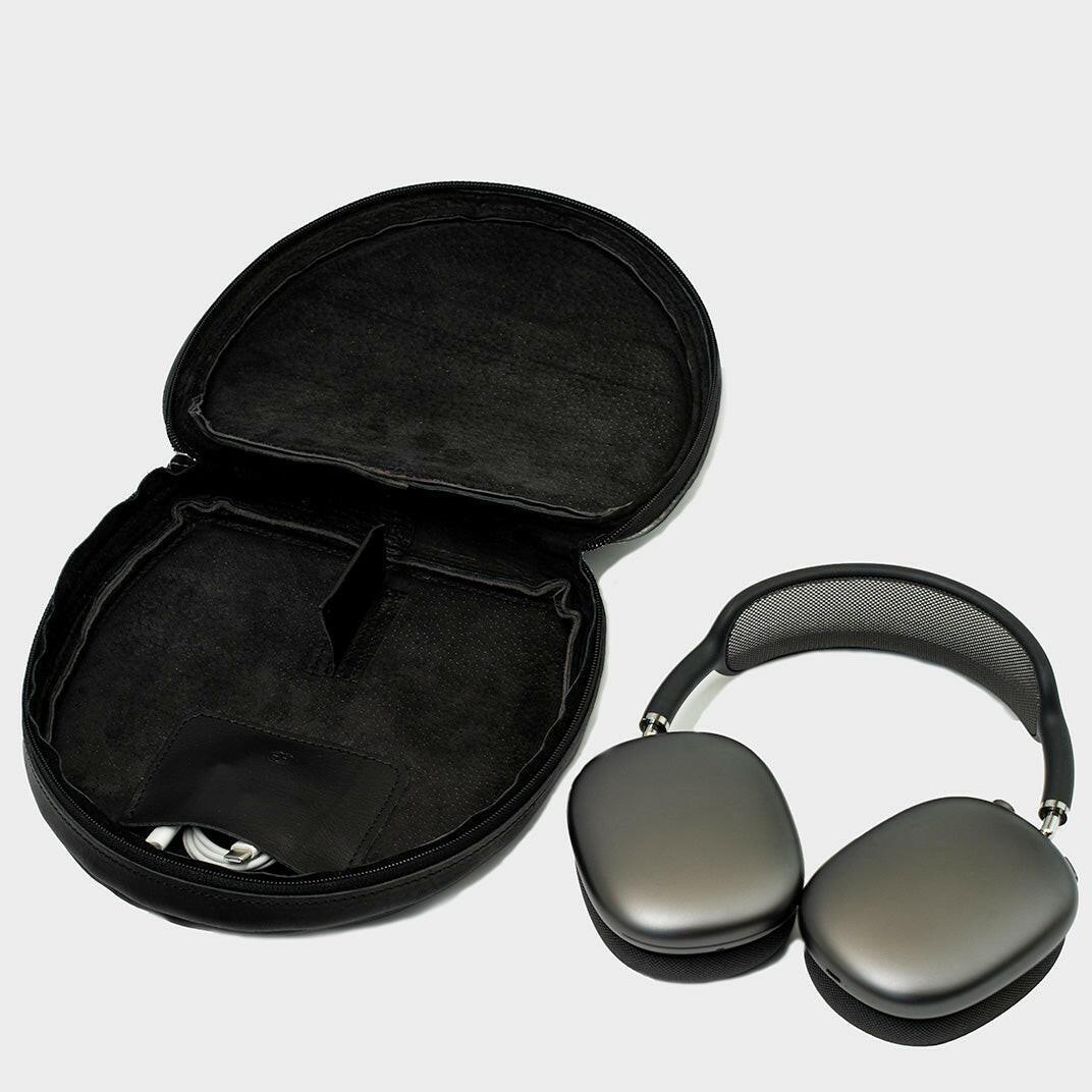Ledercover für AirPods Max (Schwarz) - nature-leather.de