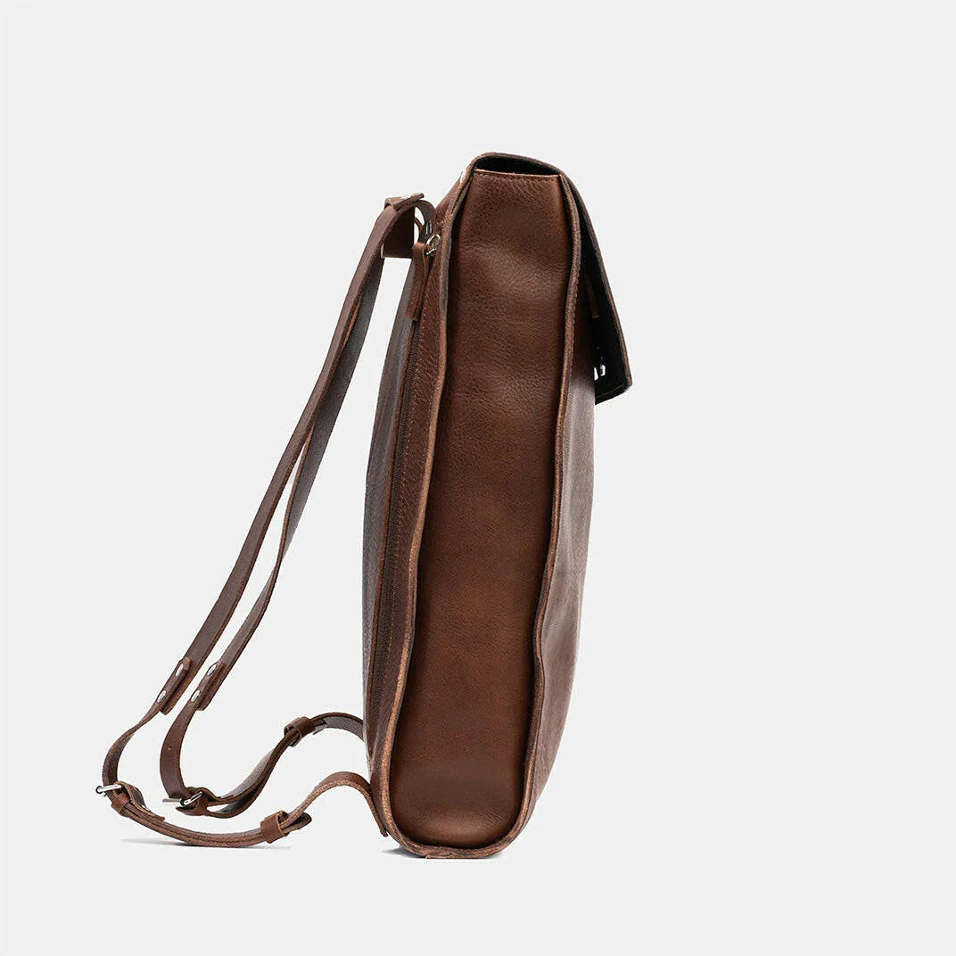 Leder-MacBook-Rucksack – The Minimalist (Mahagoni) - nature-leather.de