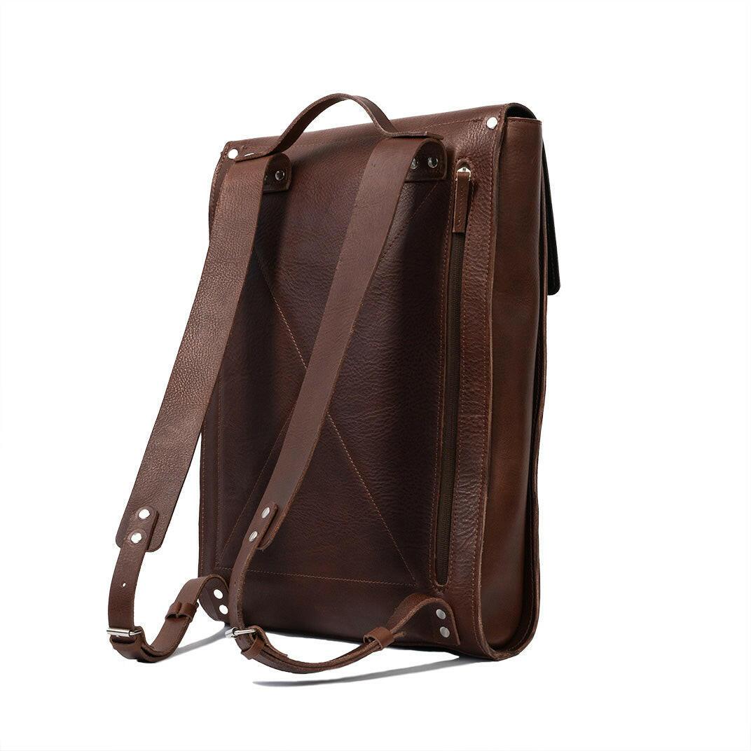 Leder-MacBook-Rucksack – The Minimalist (Mahagoni) - nature-leather.de